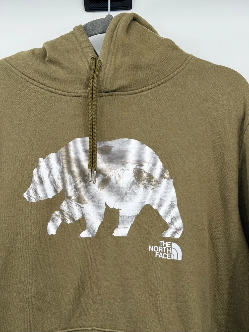 The North Face Bear On The Move Pullover Hoodie Mens L Olive Green